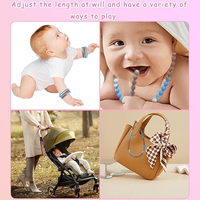 Teething Necklace for Baby,Chewing Necklace for Kids Sensory,Sensory Chew Necklaces for People with Autism, ADHD, and Fidgeting,Chew Necklaces for Sensory Kids,Teething Necklace for Mom