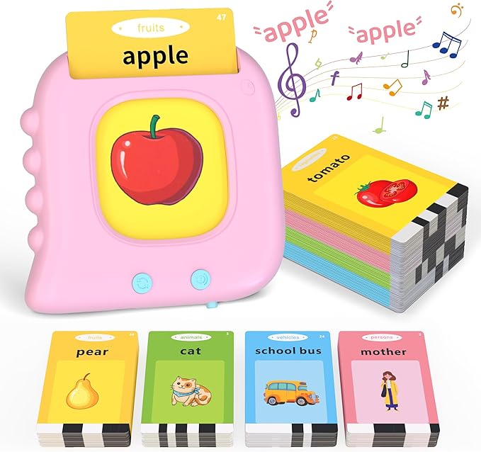 Girls Birthday Gift, Toddler Toys for 1 2 3 4 5 Year Old Girls Gift Idea, 224 Sight Words Talking Flash Cards, Montessori Learning toys, Educational Sensory Toys for Autism, Pocket Speech Theraphy Toy