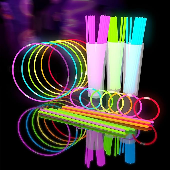 Glow Fever Glowsticks Bulk 1200pcs Party Pack includes 600 8" Glow Sticks and 600 connectors, Bracelets and Necklaces, DIY Costume , Light Sticks, for Concert, Wedding and Birthday, Multicolor