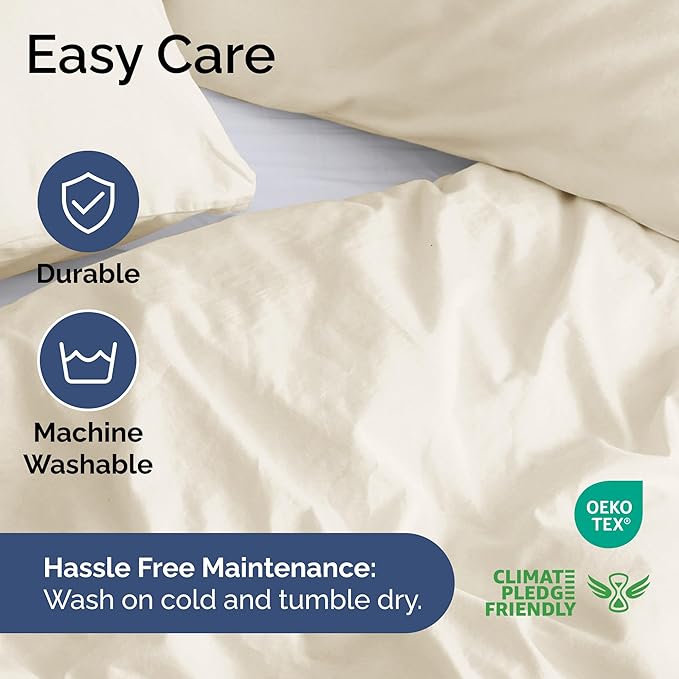 CGK Unlimited Duvet Cover Twin/Twin XL Size Set - Extra Soft Duvet Cover 68 x 90 with 1 Pillow Sham - Hotel Quality, Fade Free w/Zipper Closures & Ties - Bedding and Bed Linens Set (Off White)