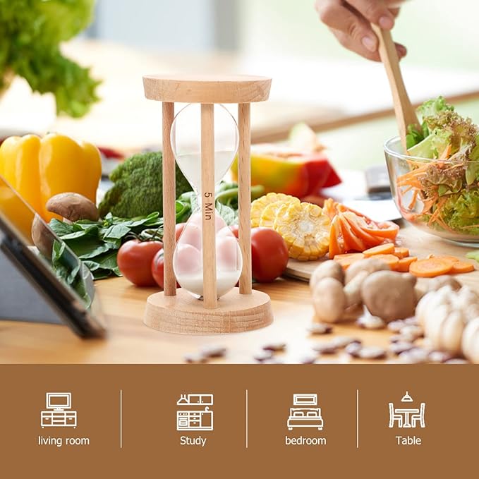 Home Decor Hourglass Sand Timer 5 Minute Kitchen Sand Clock Decorative Sandglass for Restaurant Classroom Home Office Games Office Decor
