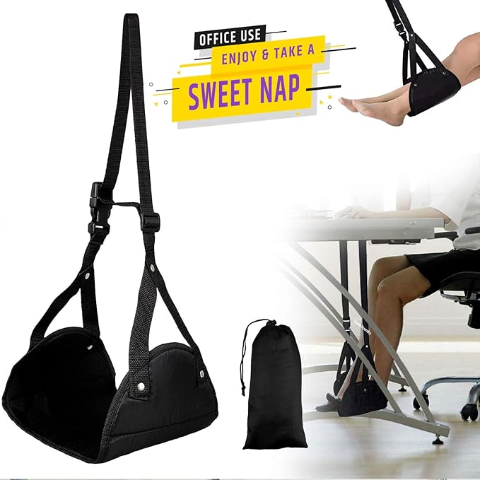 Arsaha Portable Foot Hammock - Airplane Travel Essentials, Reduces Swelling with Memory Foam