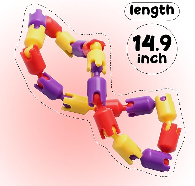 Boxgear 6pc Multicolored Fidget Toys for Kids, Boys, Girls, Adults - Best Sensory Items for Autism, Relaxation, Stress, Decompression - Chain Spinner Alternative Gift