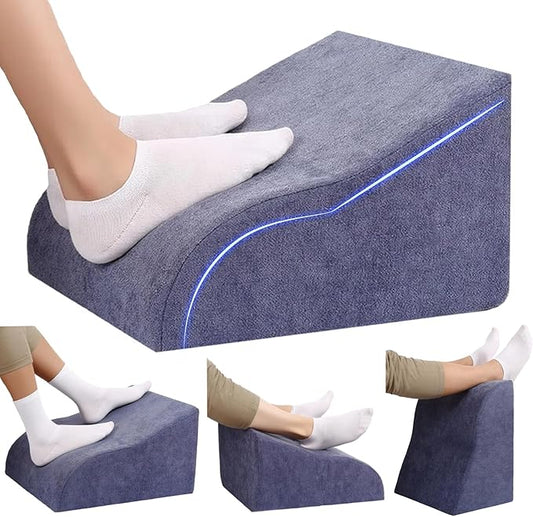 Foot Rest for Under Desk at Work Ergonomic Under Desk Footrest，Support Foot Pillow Double-Sided Footstool， for Office, Home & Gaming Leg Elevation Pillow Blue