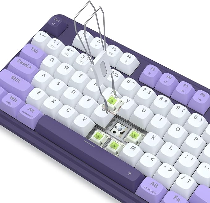 Redragon K762 Wireless Gasket Gaming Keyboard w/Hype Screen & Knob, 104 Keys Mechanical Keyboard, Easy-Control 1.14’’ TFT Info Display, 5-Layer Noise Dampening, Round PBT Keycaps, Mint Mambo Switch