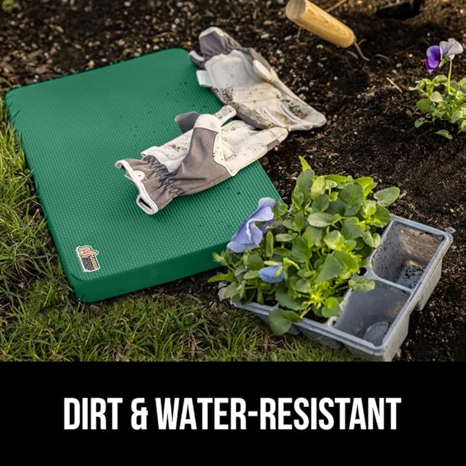 GORILLA GRIP Extra Thick Patent Pending Soft Foam Kneeling Pad, Supportive Large Cushion Knee Pads for Gardening, Baby Bath Time, Dirt and Water Resistant, Workout and Garden Supplies, 17.5x11, Green