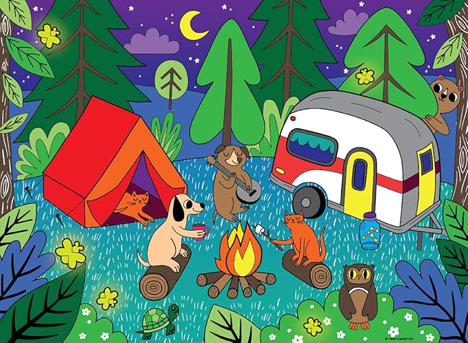 Faber-Castell Color by Number Puzzle, Camping - 100 Pieces, DIY Coloring Puzzle Set for Kids Ages 6+, Small