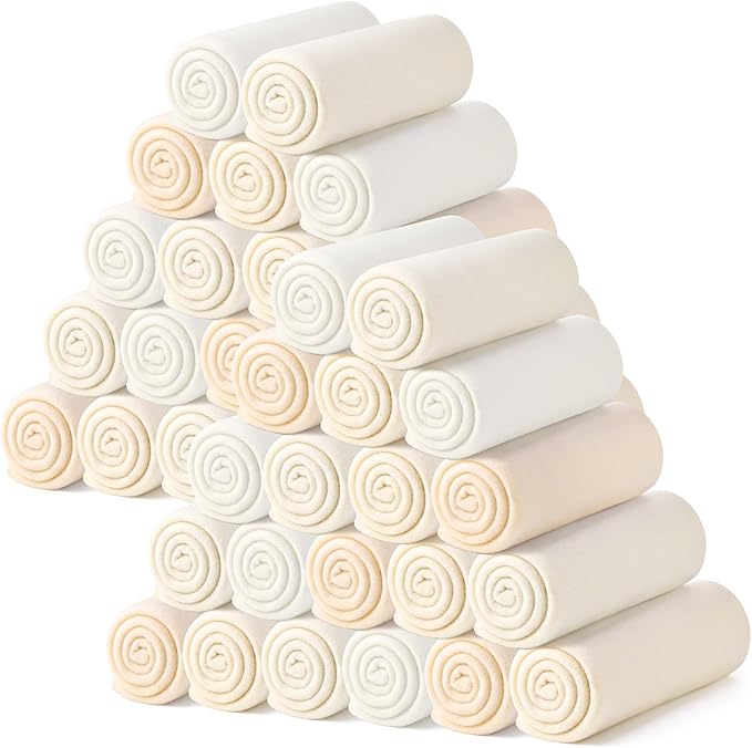 Kinlop Fleece Blanket Bulk 60 x 50 Inch Soft Lightweight Fleece Cozy Blanket Warm Throw Plush Pet Throw for Bed Couch Sofa Home Office Wedding Gifts Travel Camping(Beige Tones,40 Packs)