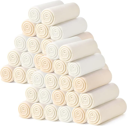 Kinlop Fleece Blanket Bulk 60 x 50 Inch Soft Lightweight Fleece Cozy Blanket Warm Throw Plush Pet Throw for Bed Couch Sofa Home Office Wedding Gifts Travel Camping(Beige Tones,40 Packs)