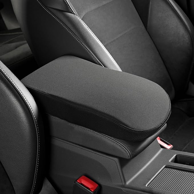 RAKSONIC Upgrade Car Console Armrest Pad,Car Armrest Cushion with Comfortable Memory Foam,Premium Material Car Armrest Cover,Universal Car Center Console Pillow,Car Accessories(Black1)