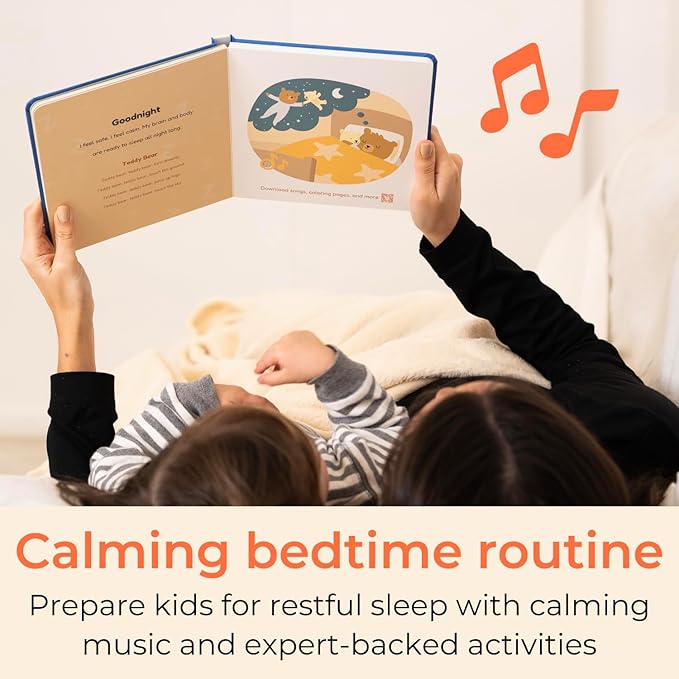 Cali’s Books Wind Down – USB-C Rechargeable Baby Book for Toddlers 1-3 | Expert-Designed Bedtime Musical Book with Gentle Activities and Affirmations for a Calming Nightly Routine