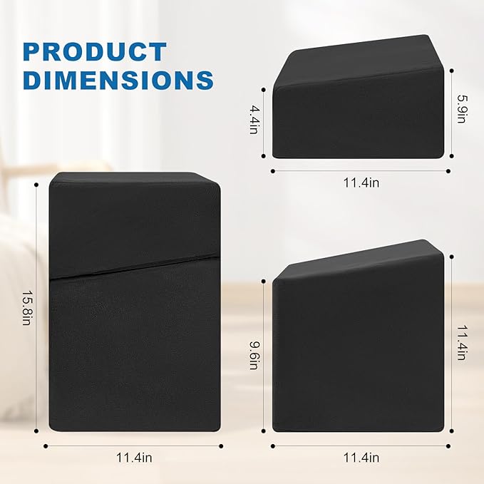 Adjustable Foot Rest for Under Desk at Work,Suitable for Offices Gaming Homes Air Travel and Features a Zippered Connection Design and Under Desk Leg Rest,Removable and Washable Fabric Cover(Black).