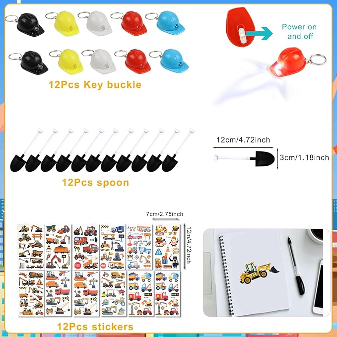 Construction Party Favors – Construction Party Bags Goodie Bag Stuffers Construction Themed Party Supplies for Kids, Birthday Party & Classroom Rewards for Boys and Girls