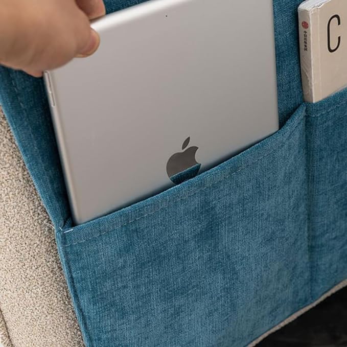 2 Pack Armchair Caddy for Couch Remote Control Holder Recliner Armrest Organizer Non Slip Sofa Arm Chair Caddie with 3 Pocket Storage for Magazine, Tablet, Phone, iPad (Orange)