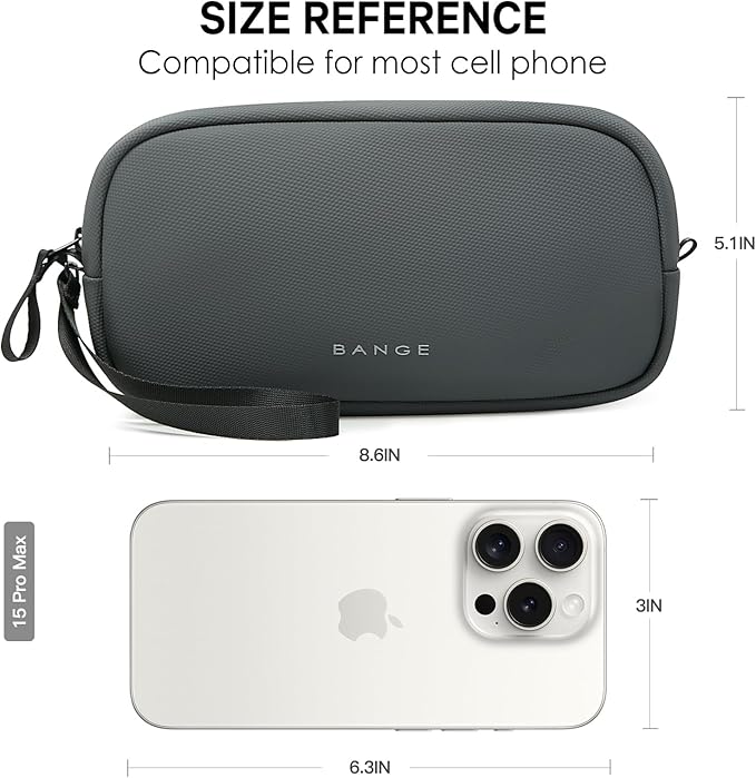 BANGE Tech Organizer Travel Case,Tech Accessories Pouch Carry Storage Bag for Charger, Cord, Hard Drive, Phone, Power Bank, Travel Essentials