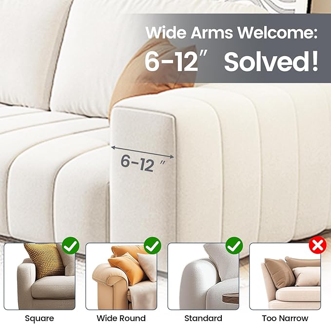 Couch Cup Holder Tray, Silicone Sofa Armrest organizer with Assesory Side Pockets for storage Remotes, Cell-phone,Tablet or Snack, Anti-Spill and Anti-Slip Couch Drink Holder Caddy(Gray)