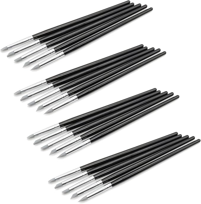 4 Set Silicone Tips Clay Modeling Clay Sculpting Tools Wipe Out Pottery Tools for Carving,Shaping,Clay Sculpture,Modeling,Painting