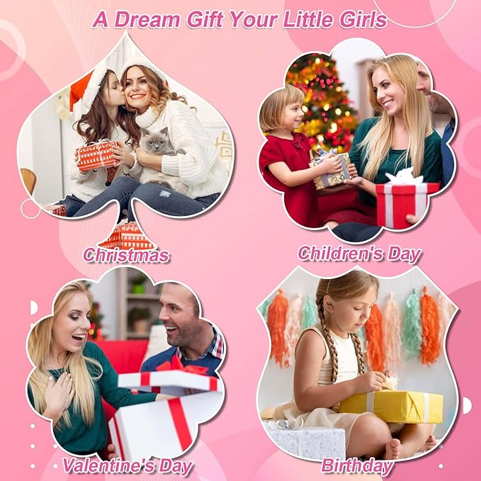 LifeisLuck Charm with Bracelet Making Kit, Jewelry Making Kit for Girls DIY Bead Necklace Kit with A to Z Bracelet Box Unicorns Crafts Arts Girls Toys Age 8-12 Birthday Gifts for Kids - M