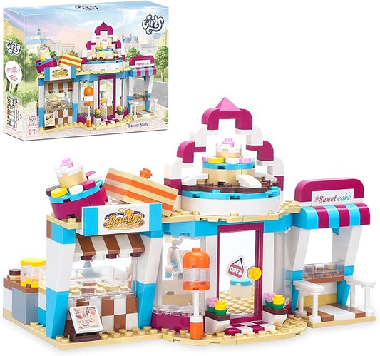BRICK STORY Dream Girls Friends Bakery Building Sets 348 Pieces Cake Shop Baking Building Toys Dessert Store Construction Toys Christmas Birthday Gift for Kids Aged 6-12 and Up