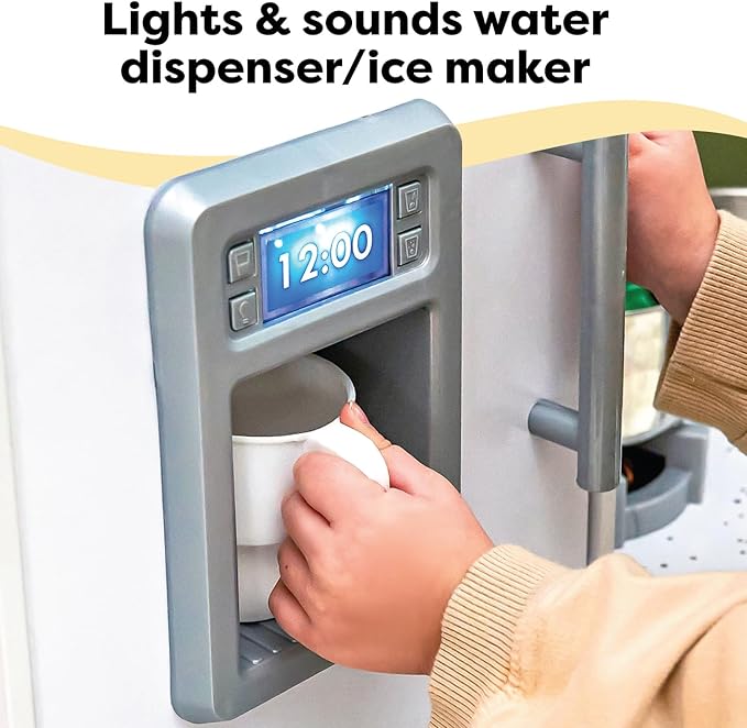 KidKraft Ultimate Corner Wooden Play Kitchen with Lights & Sounds, Play Phone and Curtains, White