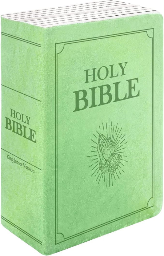 Children's Cartoon Plush Toy Throw Pillows, Christmas holiday Bible Book Pillow that Opens, Home Aesthetic Room Decorative Pillow, Kids Pillow, for Bedroom Sofa Cushion Chair Couch Bed (Green)