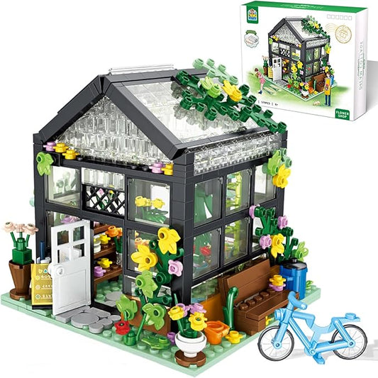 QLT QIAOLETONG Flower House Building Set, Compatible with Lego Flower House Create Elegance and Warmth Environment, with Beautiful Gift Box Toys for Boys Girls 6-12 and Building Lover (579 Pcs)