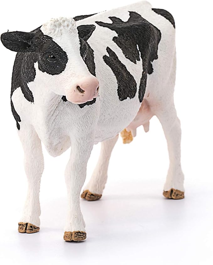 Schleich Farm World, Farm Animal Toys for Kids Ages 3 and Above, Black and White Holstein Cow Toy Figure