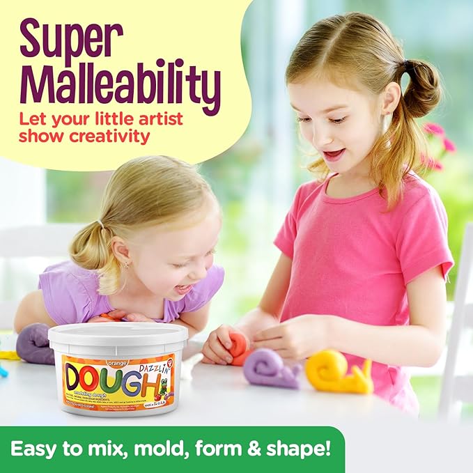 Hygloss Play Modeling Dough - Orange Dough Scented - Safe & Non-Toxic for Kids Arts & Crafts - Party Favors - Classroom Supplies - 3lb