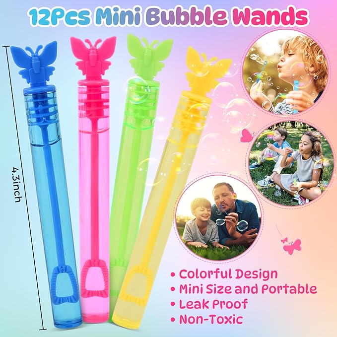 98 Butterfly Party Favors Fairy Birthday Party Supplies for Girls Kid Straw Bubble Wand Slap Bracelet Keychain Sticker Toy Gift Prize Goodie Bag Stuffer Butterfly Decorations Girl Party Favors