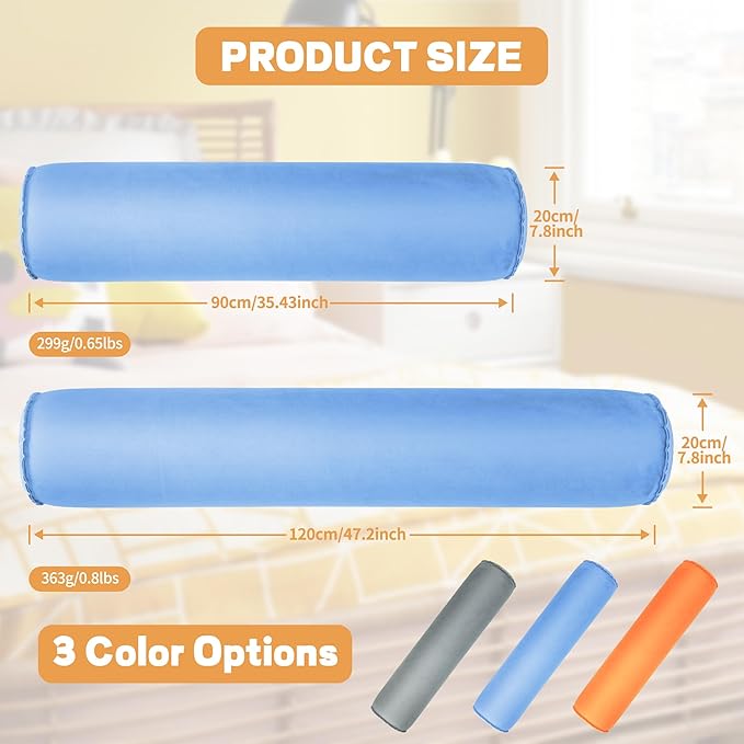 EULANT Inflatable Body Pillow for Adults,47inch Inflatable Travel Body Pillow for Sleep Long Hug Pillow Bolster Pillow for Sleeping,Back(Blue)