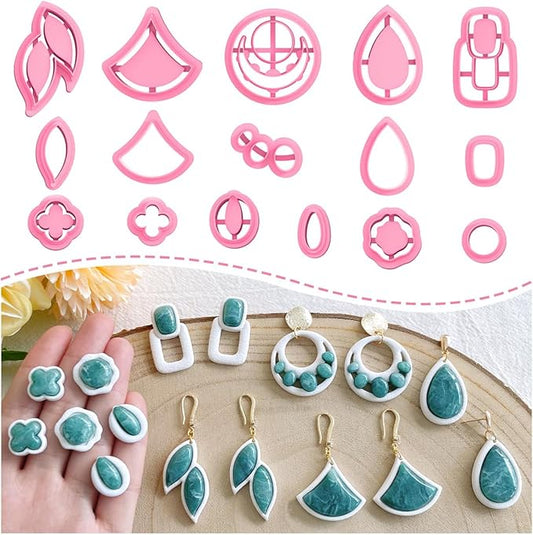 Keoker Embedded Clay Cutters, Clay Cutters for Polymer Clay Jewelry Making, Embedded Polymer Clay Earring Cutters, Earring Cutters for Polymer Clay, Polymer Clay Cutters for Earrings