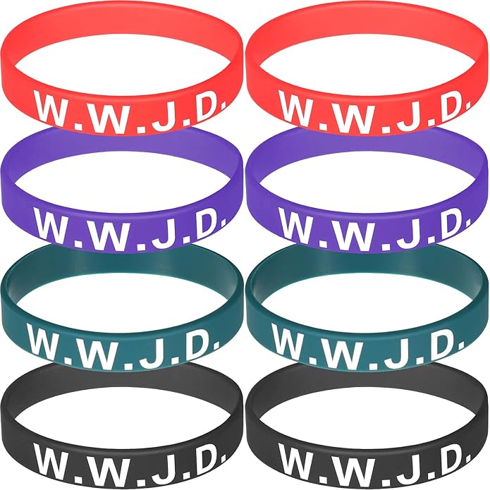 Jadive 20 Pcs WWJD Rubber Bracelets What Would Jesus Do Silicone Wristbands for Women Men Jesus WWJD Inspirational Bracelet Motivational Bracelet Religious Christian Party Favors Gifts