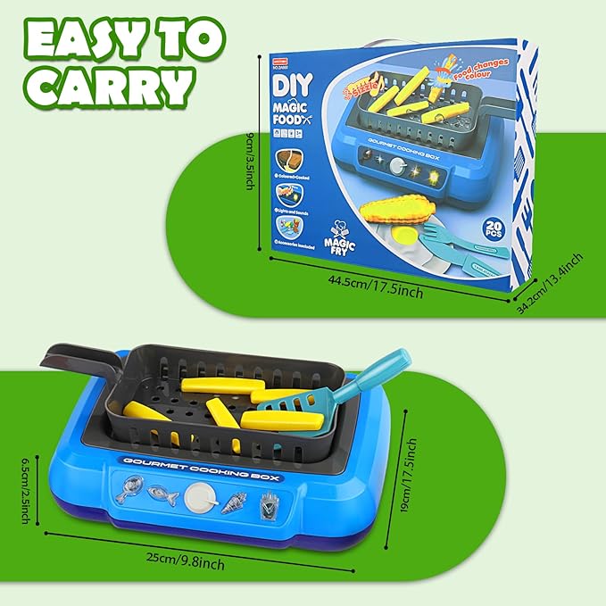 Kids Pretend Play Food with Water Activated Color Changing Toys, Cooking Grill Kitchen Playset for Kids, Great Outdoor Camping Toy, Cute Presents for Toddler Child Girl Boy 3 4 5 6 Year Old