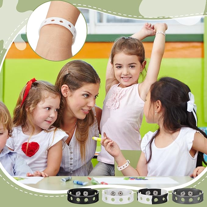 Aoriher 20 Pieces Silicone Charm Bracelets Kids Valentine's Day Silicone Wristband Gift Adjustable Rubber Bracelet with Holes for Shoe Charm First Day of School Party Favors(Black, White, Gray)