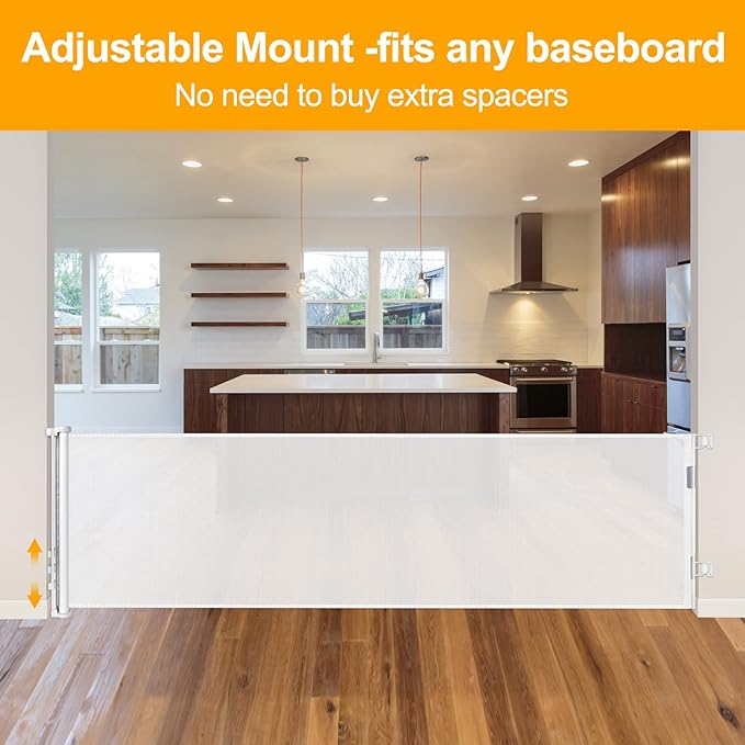 180 Inch Extra Wide Retractable Baby Gates Extra Wide Dog Gates for The House Extra Wide Pet Gates for Dogs Extra Wide Baby Gates Extra Long Baby Gates for Large Openings Extra Large Pet Gate