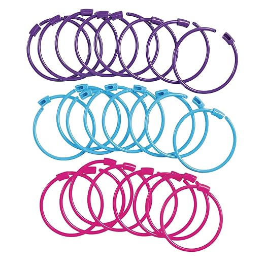 Colorations Pony Bead Bracelets for Kids, Set of 24, 3 Colors, 1/4 Diameter, Snap Closure, Jewelry, Gifts, Arts & Crafts, Wearables, Reusable (Item # PBBR)