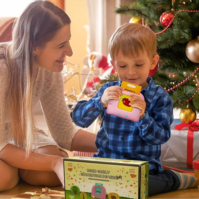 Toddler Toys for 2 3 4 5 Year Old Boys and Girls, Autism Sensory Toys for Autistic Children, Learning Montessori Toys, Speech Therapy Toys, 224 Sight Words Talking Flash Cards (Pink 224)