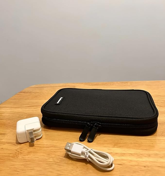 Zealearn Cord Organizer Travel, Cable Bag, Electronics Organizer Travel Case, Tech Carrying Pouch, Charger Carrying Case, Tech Gifts, Black 11B