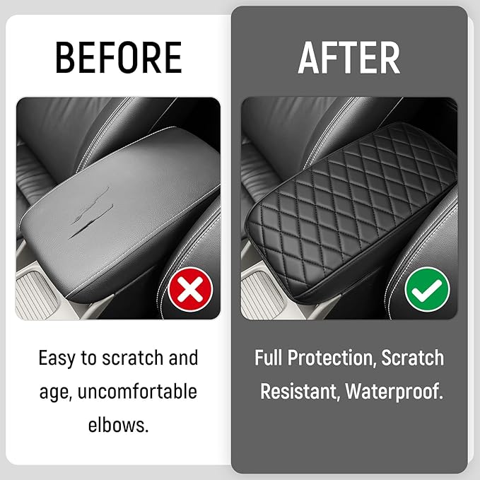 Bercicci Center Console Armrest Cover Compatible with Honda 2006-2011 Civic Sport Accessories Leather Material Center Console Liner Protection