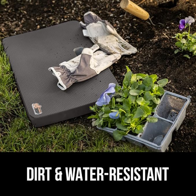 GORILLA GRIP Extra Thick Patent Pending Soft Foam Kneeling Pad, Supportive Large Cushion Knee Pads for Gardening, Baby Bath Time, Dirt and Water Resistant, Workout, Garden Supplies, 17.5x11, Charcoal