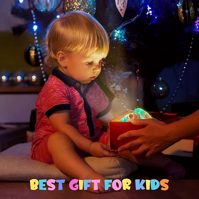 60 PCS Bracelets Glow in The Dark Pop it Fidget Toy, Rainbow Party Favors, Stress Relief Wristband Set, Push Bubbles Sensory Autistic Pack Kids Ages 5 8 12 Adult Student Gift