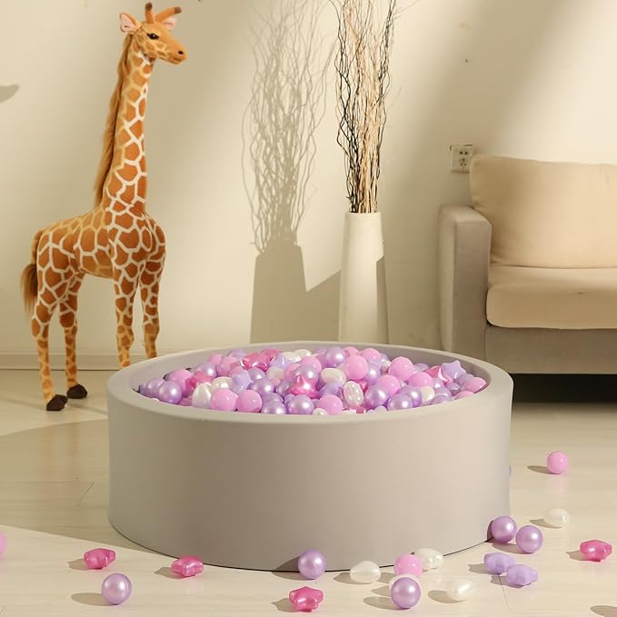 GOGOSO Ball Pit Balls,Plastics Balls for Ball Pit, Stars Hearts Shape for PastelBall for Toddlers Kids