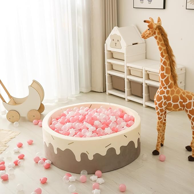 GOGOSO Ball Pit Balls,Plastics Balls for Ball Pit, Stars Hearts Shape for PastelBall for Toddlers Kids