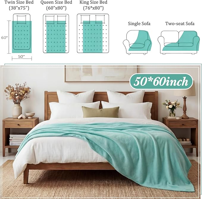 Buryeah 10 Pcs Fleece Blanket Bulk Soft Warm Blankets Cozy Fleece Lightweight Throw Blankets Plush Pet Throw Blanket for Home Bed Sofa Office Wedding Gifts Travel(50" X 60",Gray Blue)