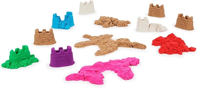 Kinetic Sand, 12-Pack Castle Containers (Amazon Exclusive), Multi-Color Play Sand for Party Favors, Goodie Bags, Sensory Toys for Kids Ages 3 and up