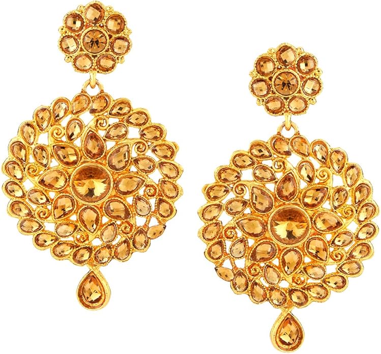 Aheli Elegant Indian Wedding Wear Faux Kundan Studded Choker Necklace with Maang Tikka Set Ethnic Fashion Jewelry for Women (Gold)