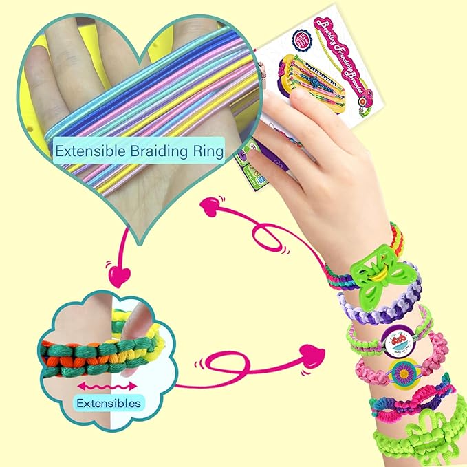 Friendship Bracelet Making Kit for Girls Age 6-12 | DIY Arts and Crafts for Kids | Christmas Birthday Gifts Ideas for Girl 7 8 9 10 11 Years Old | Popular Stocking Stuffers Toys Bulk Set (112PCS)