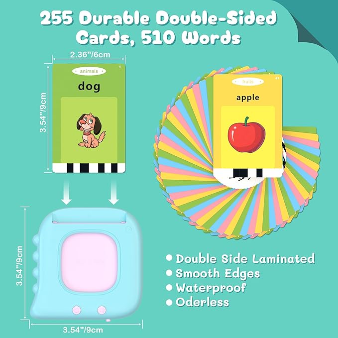 Toddler Toys Age 2 3 4 5 for Boys, 510 Sight Words Talking Flash Cards, Montessori Sensory Toys Educational Learning Toys, Speech Therapy Toys, Autism Toys, Gifts for Kids