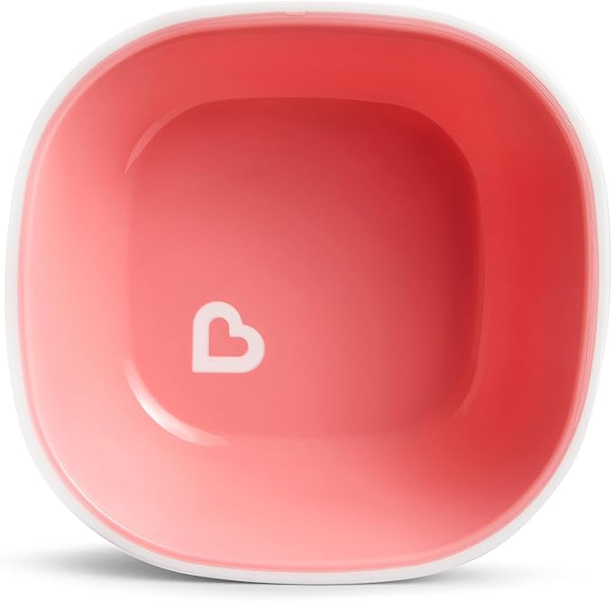 Munchkin® Splash™ 4 Piece Toddler Divided Plate and Bowl Dining Set, Pink/Purple