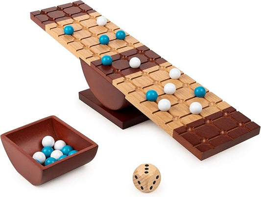 Rock Me Archimedes, Balancing Strategy Puzzle Marbles Family Board Game Retro STEM Learning Educational Toy, for Adults and Kids Ages 8 and up